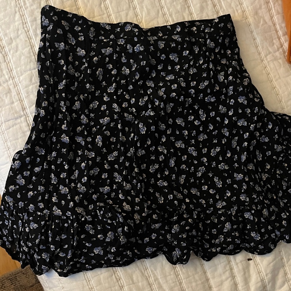 Madewell Floral Black Skirt